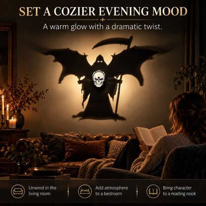 🔥Gothic Skull Shadow Lamp – Turn Light into Wall Art