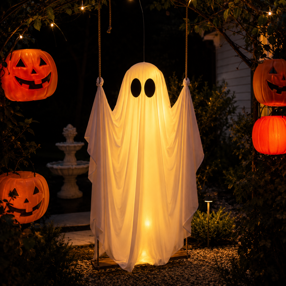 ✨Halloween Hanging Swinging Ghost（Free Wizard Hat Included）
