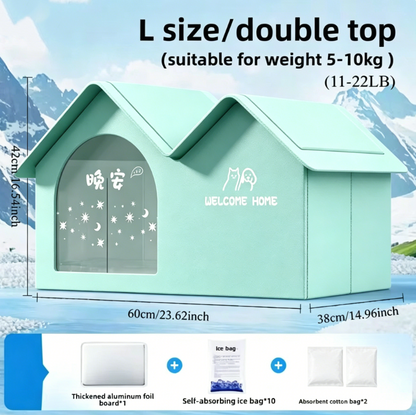 🔥Pet Air Conditioned house(Free ice bag 10+ water absorbent cotton bag*2+ cold-proof pad*1]