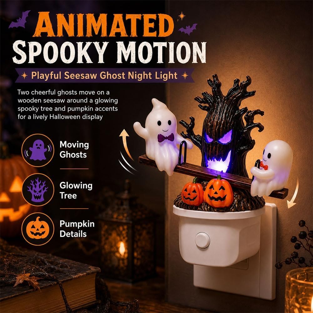 🎖️Animated Seesaw Ghost Plug in LED Night Light