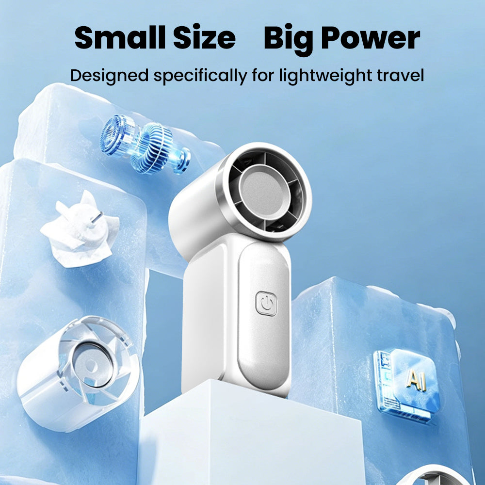 🎖️Portable Handheld Mini Fan 5 Speed Adjust Type c Rechargeable Fan Digital Display Desktop Fan Outdoor
