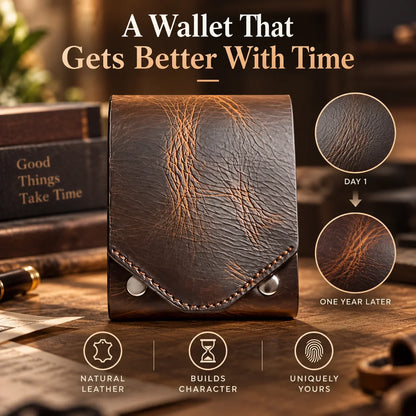 🎁Vintage Handmade Leather Wallet With Business Card Holder