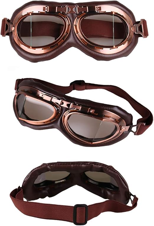 🎖️Peicees Vintage Helmet Goggles Motorcycle Goggles Bike Motorcross Pilot Goggle
