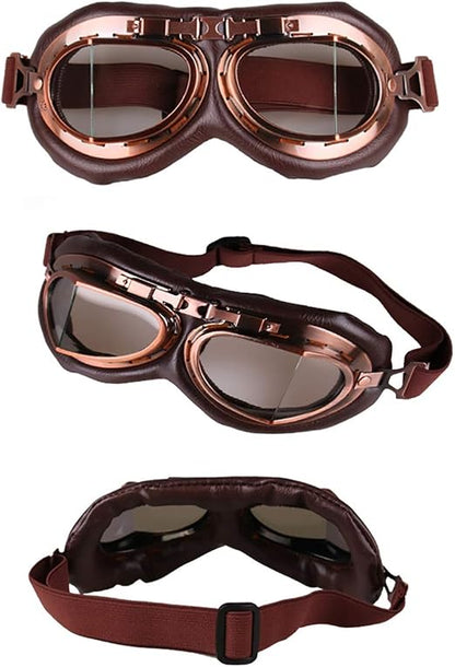 🎖️Peicees Vintage Helmet Goggles Motorcycle Goggles Bike Motorcross Pilot Goggle