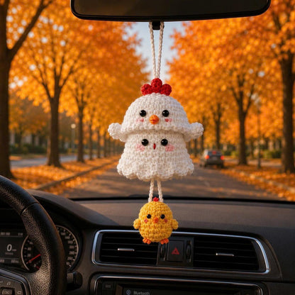 🎖️Halloween 2026 Crochet Ghost Car Charm, Handmade Mirror Accessory