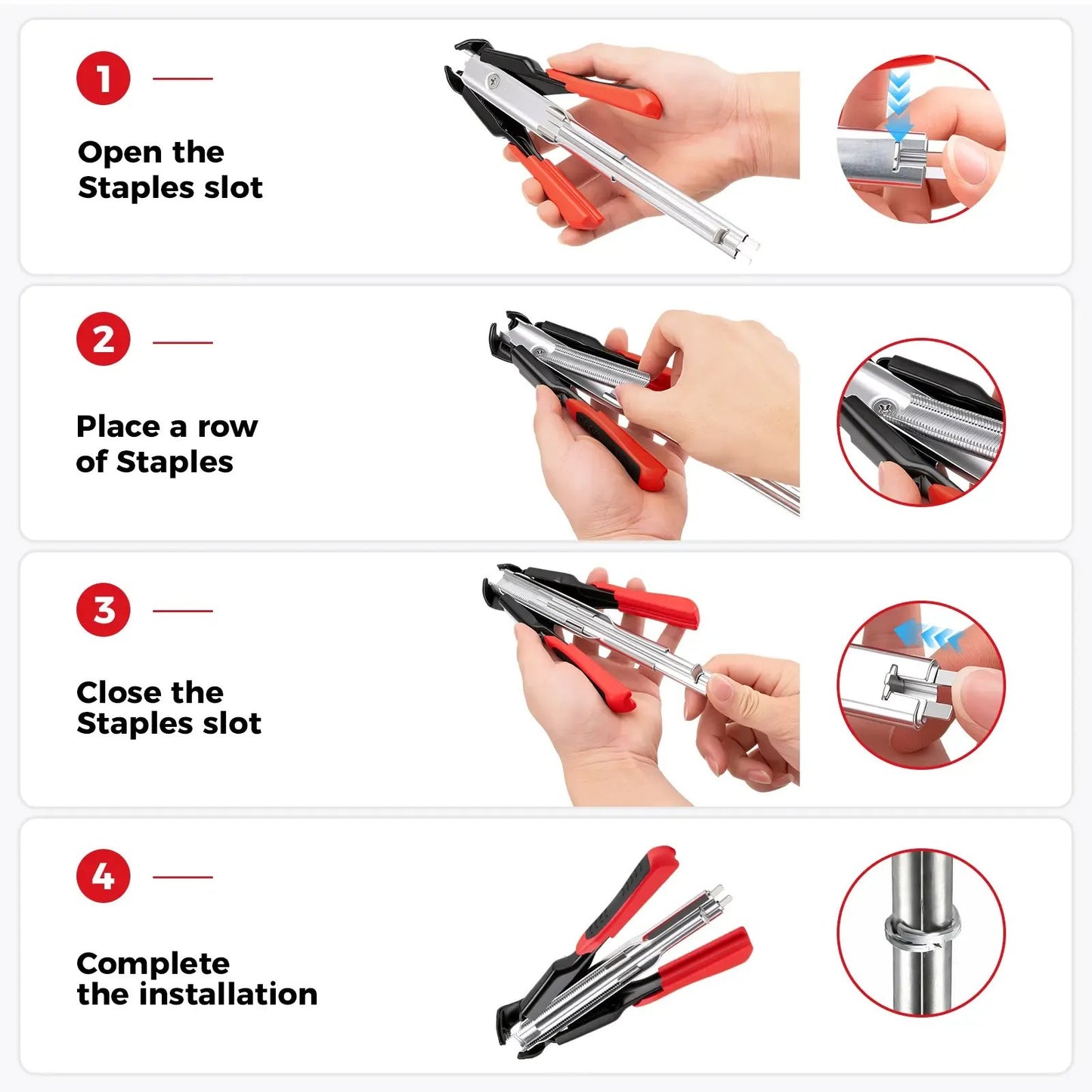 ✨Spring-Loaded Hog Ring Pliers Kit with 500 C-Clips