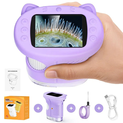 🔥【2026 Upgrade】1000X Handheld Microscope for Kids with 4K 2.0" Screen, Photo & Video Camera