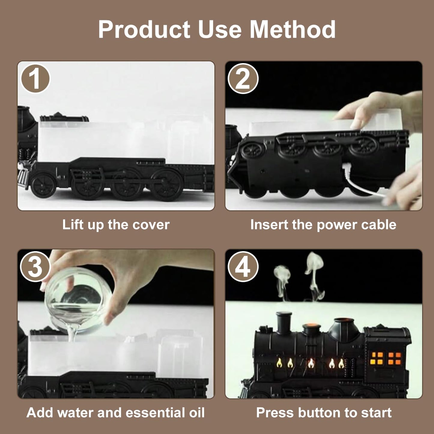 🔥🚂 Vintage Train Dual Mist Aroma Diffuser