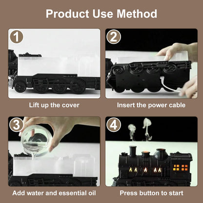 🔥🚂 Vintage Train Dual Mist Aroma Diffuser