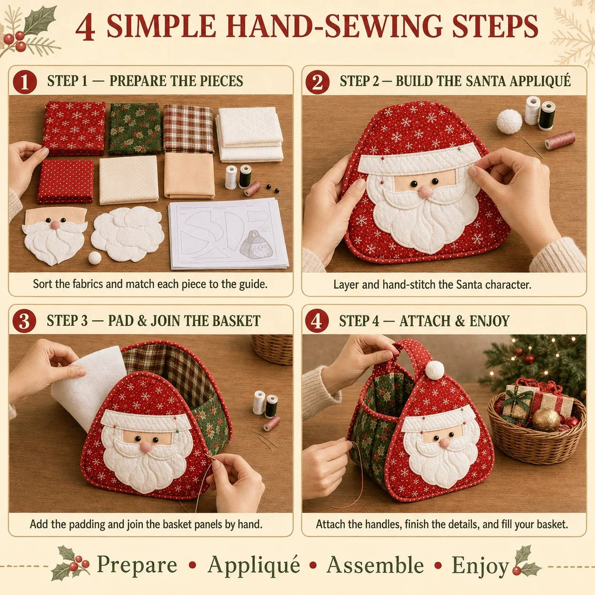 🔥Christmas Character Quilted Carry Basket ⭐🎉