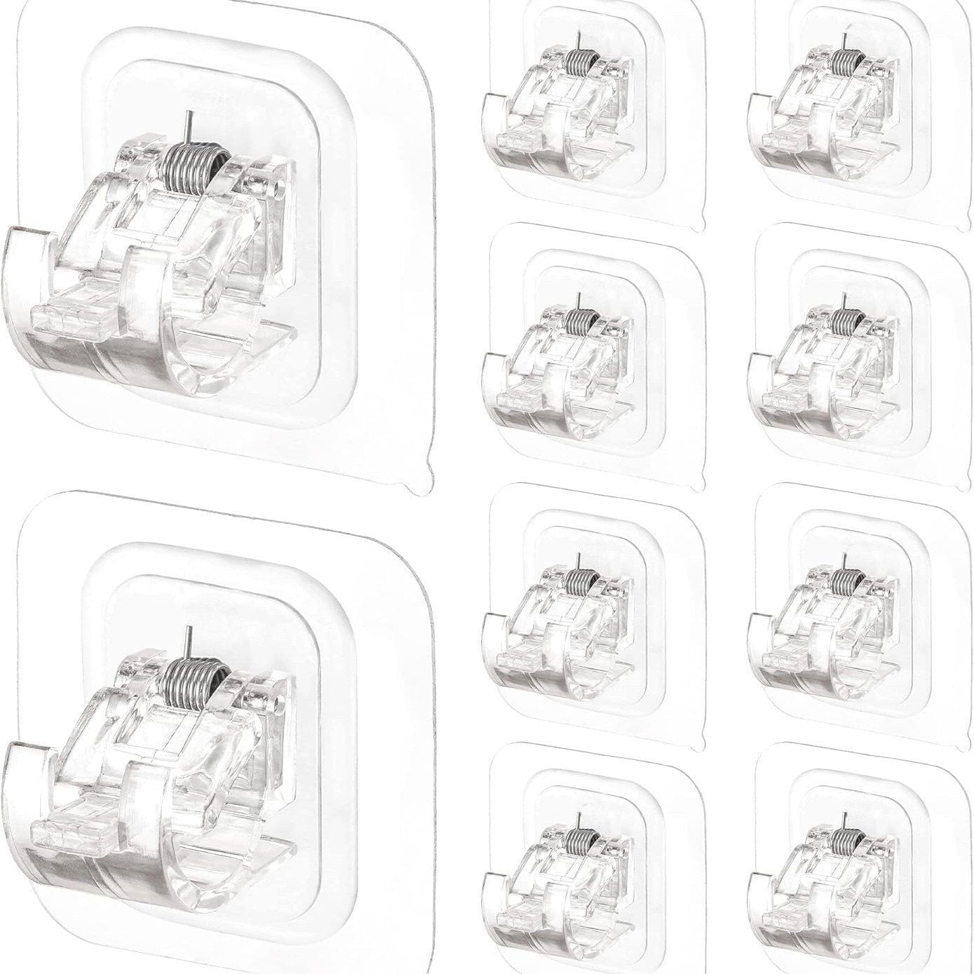 ✨8PCS Curtain Rod Brackets with Clips – Transparent Drapery Hooks 🚪