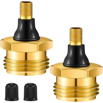 ✨2-Pcs Brass RV Blow Out Plugs with Drain Valve - Air Hose Friendly Home Care Supplies for Camping