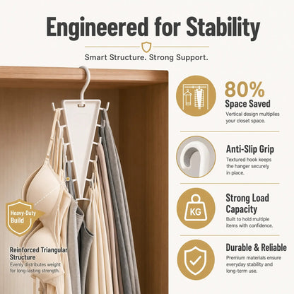 ✨Buy More Save More✨V-Shaped 12-Hook Closet Organizer – 360° Rotation, Space-Saving