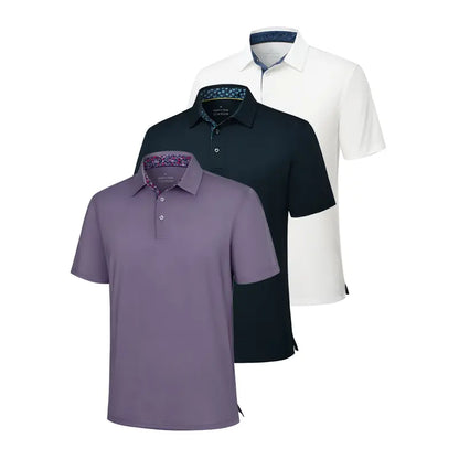 ✨3-Pack Men’s Polo Shirts - Soft Cotton, Short Sleeve Comfort