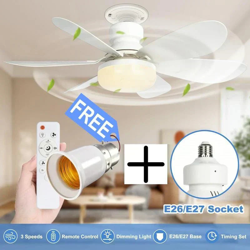🔥LAST DAY SALE 50% OFF⏳40W LED Ceiling Fan Light – 20.5” Ultra-Quiet with Remote 🎯 | E27 + FREE B22 Adapter 🔌 | For Bedroom 😴, Kitchen 👩‍🍳 & Garage 🛠️