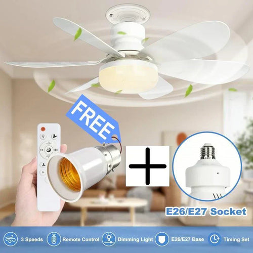 🔥LAST DAY SALE 50% OFF⏳40W LED Ceiling Fan Light – 20.5” Ultra-Quiet with Remote 🎯 | E27 + FREE B22 Adapter 🔌 | For Bedroom 😴, Kitchen 👩‍🍳 & Garage 🛠️