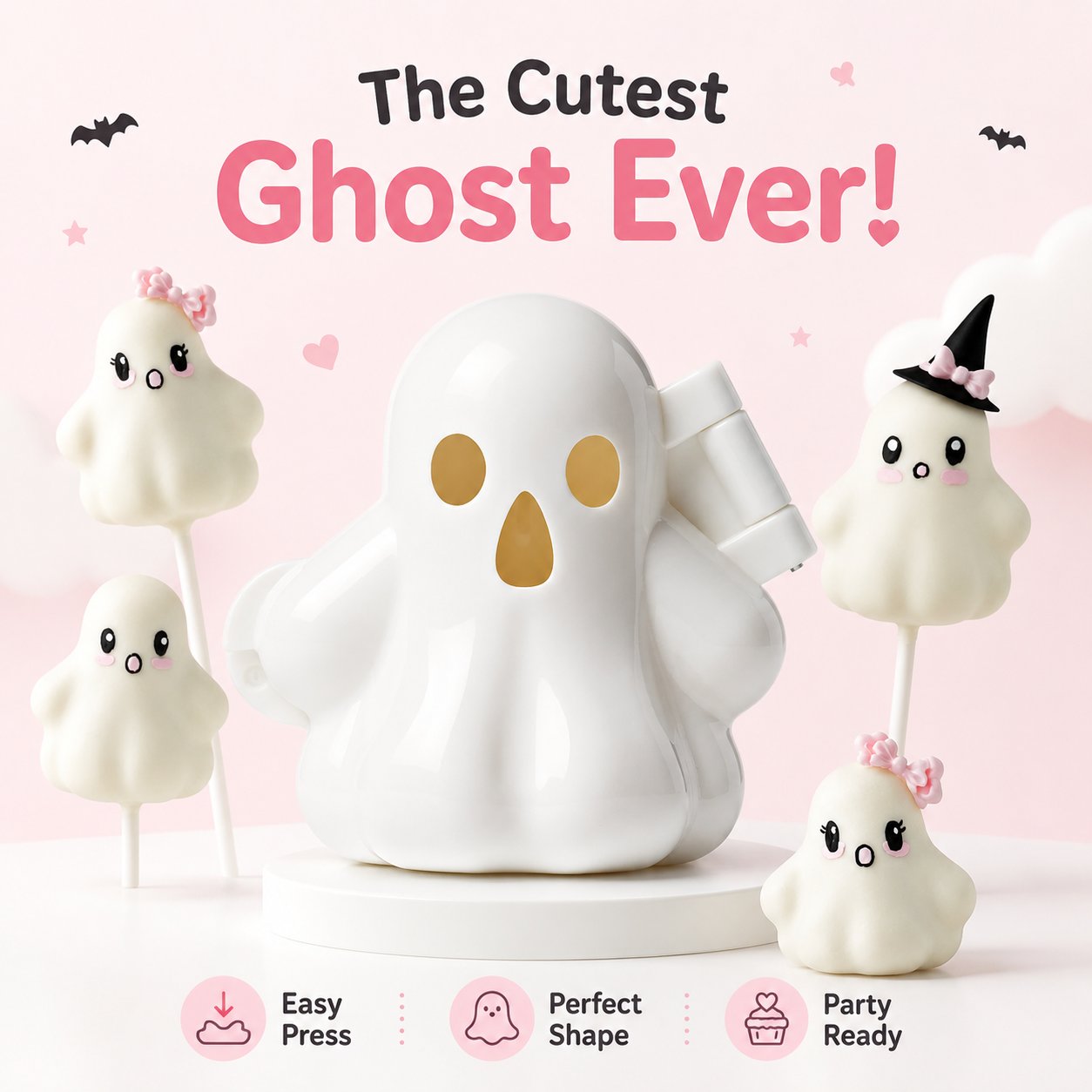 🔥👻 Ghost Cake Pop Mold | Reusable Food-Safe Mold for Cute Spooky Treats, Parties & Creative Baking 🎃✨
