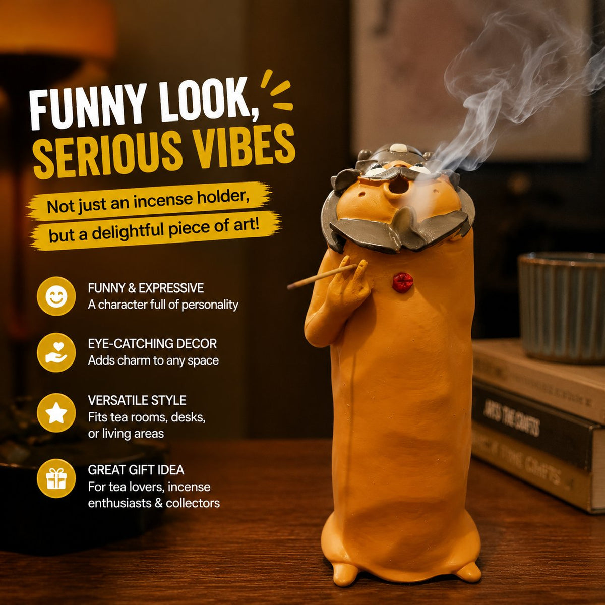 ✨ Lazy Bath Man Incense Burner 🛁🧘