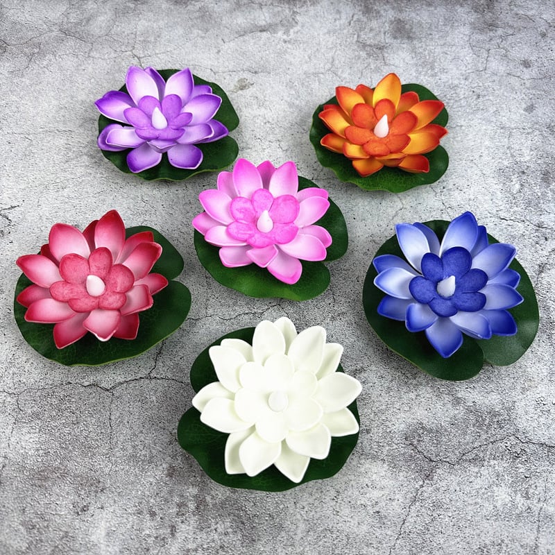 🔥Water Floating Lotus Flower Led Candle(6 of pack)