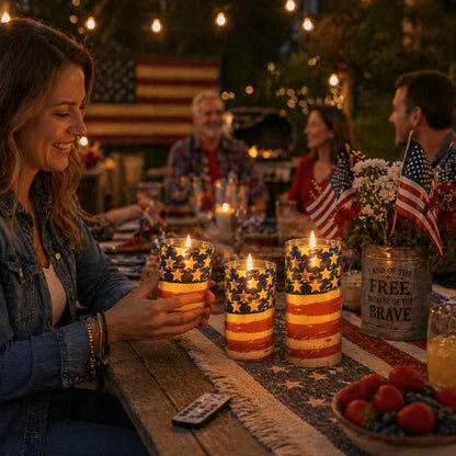 ✨3-Piece Set - Patriotic Flameless Candles (With Remote Control)