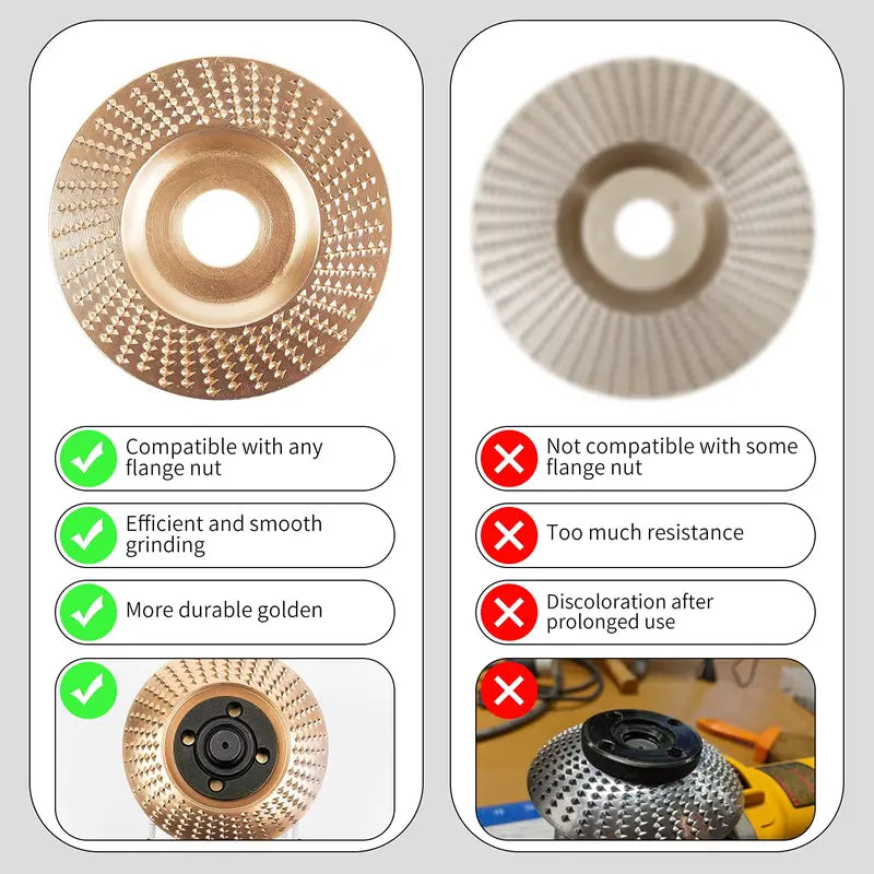 3-Pack Wood Carving Disc – Heavy Duty Grinding & Shaping Wheels – Universal Angle Grinder Attachment for Woodworking 🛠️
