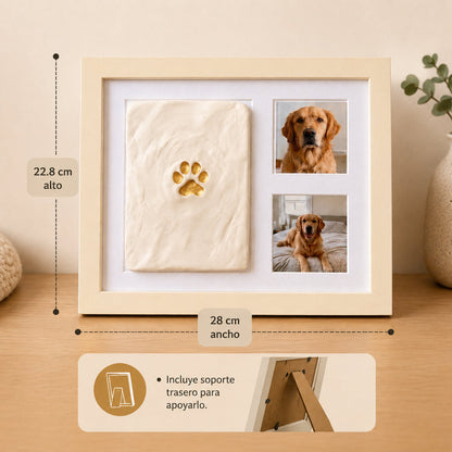 🔥DIY clay paw-print keepsake frame with space for two photos