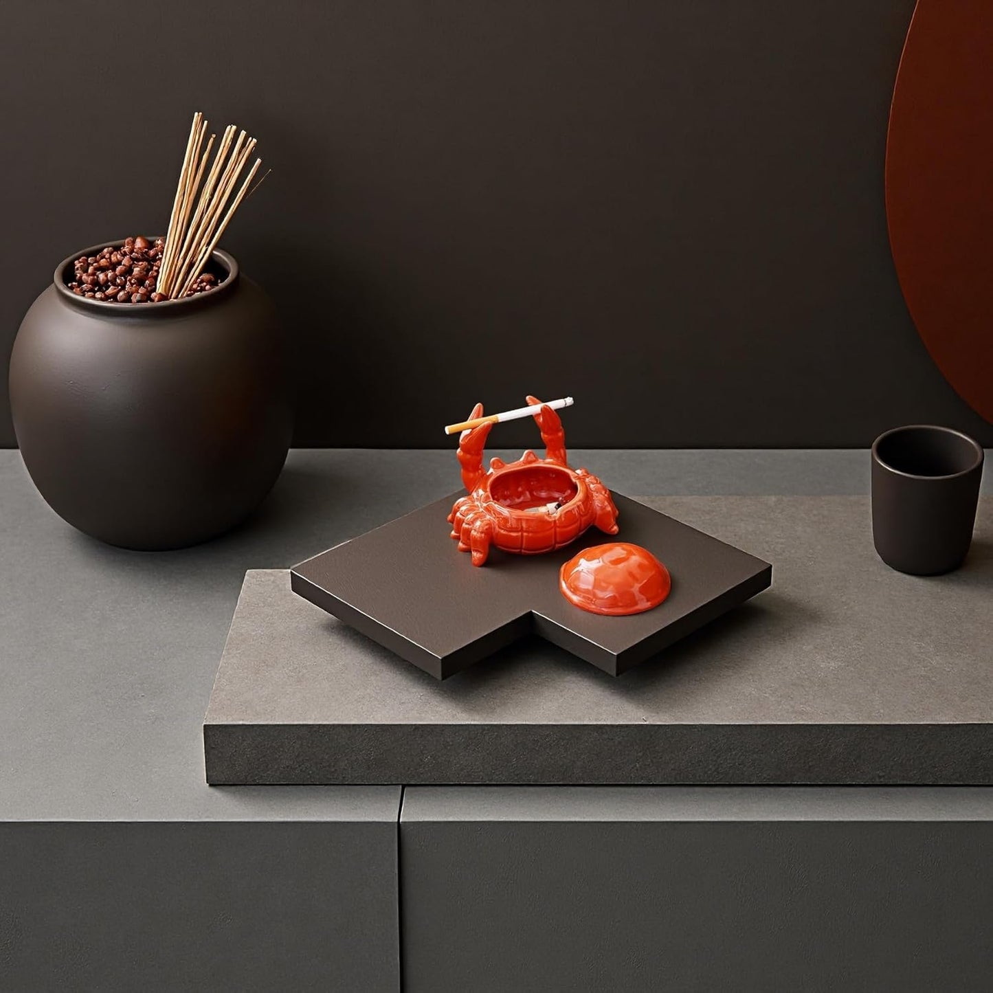 🎖️Crab Decor,Ashtray with Lid