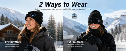 🎖️MansWill Winter Beanie Hat with Removable Goggles for Men & Women