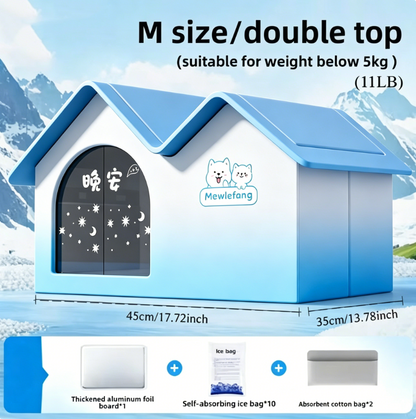 🔥Pet Air Conditioned house(Free ice bag 10+ water absorbent cotton bag*2+ cold-proof pad*1]