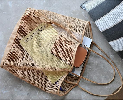 🎖️Mesh Beach Tote Womens Shoulder Handbag