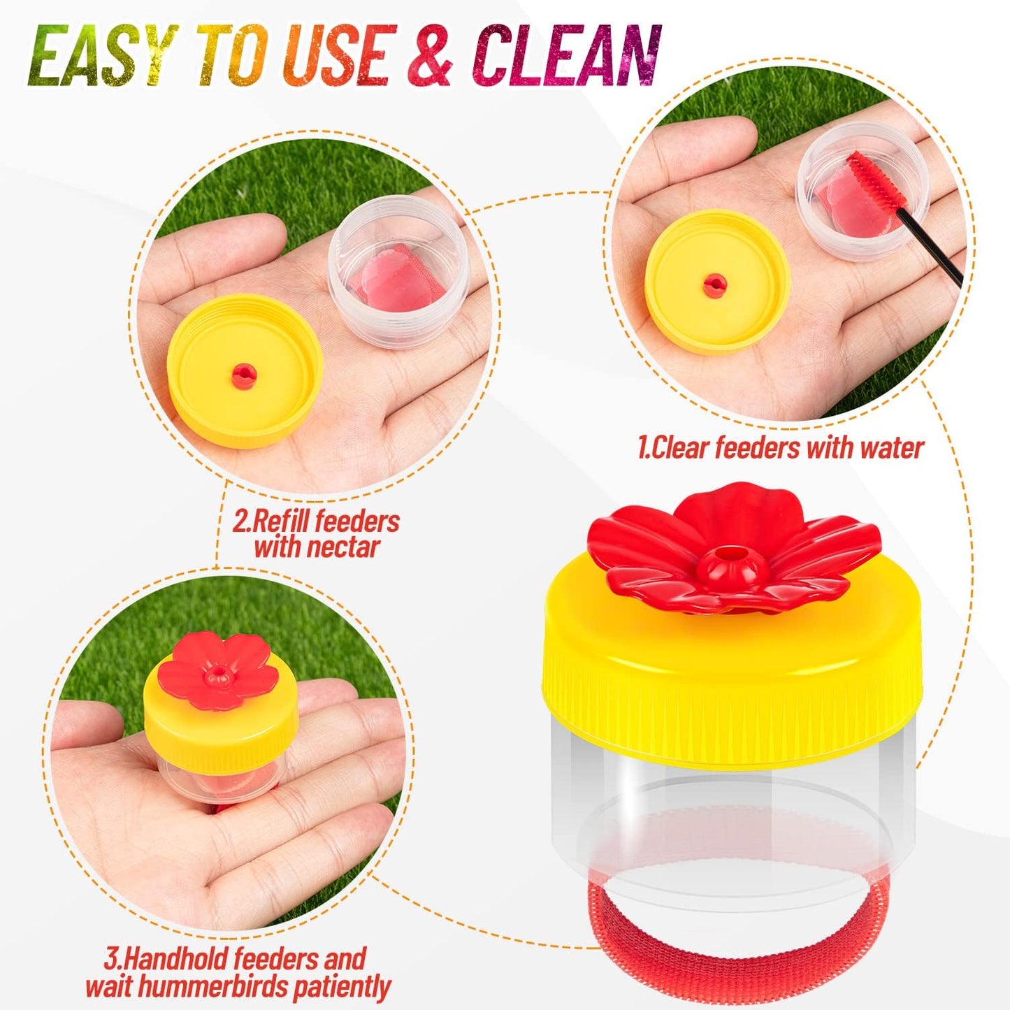 ✨ 4PCS Handheld Ring Hummingbird Feeder🐦