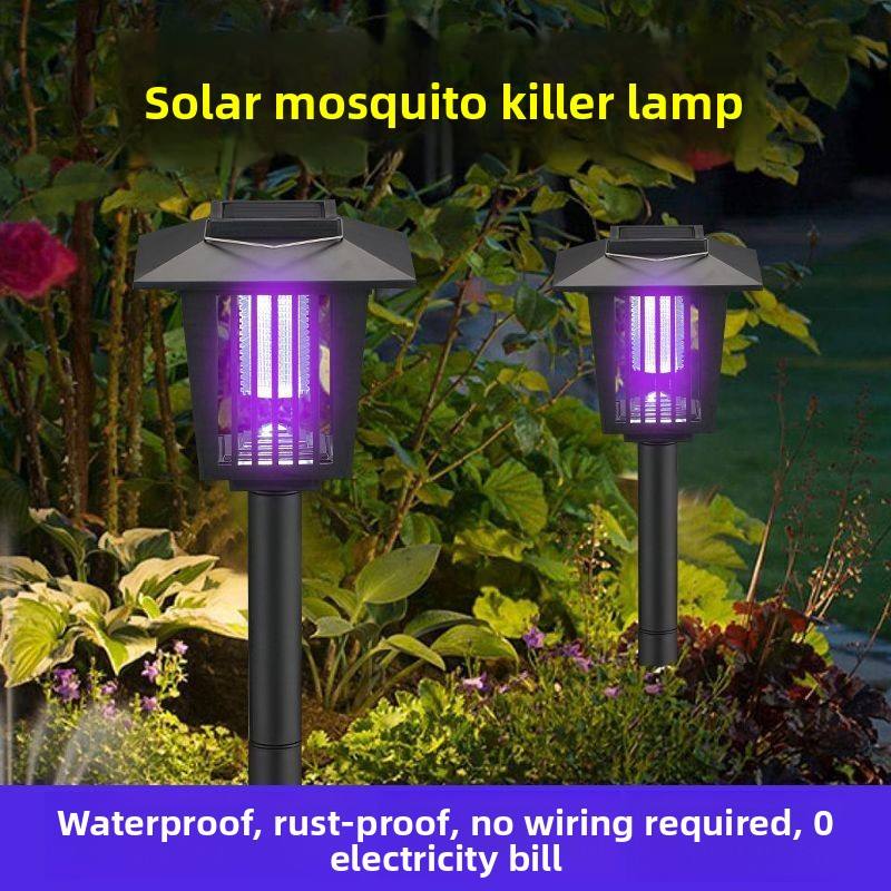 🎖️Solar Powered Waterproof Bug Zappers with Non-Toxic Purple LED Light IP33😊