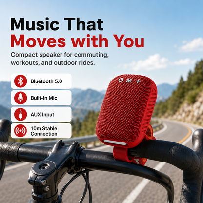 🎖️Portable Bluetooth Speaker for Bike, IPX5 Waterproof Wireless Traveling Bicycle Speakers