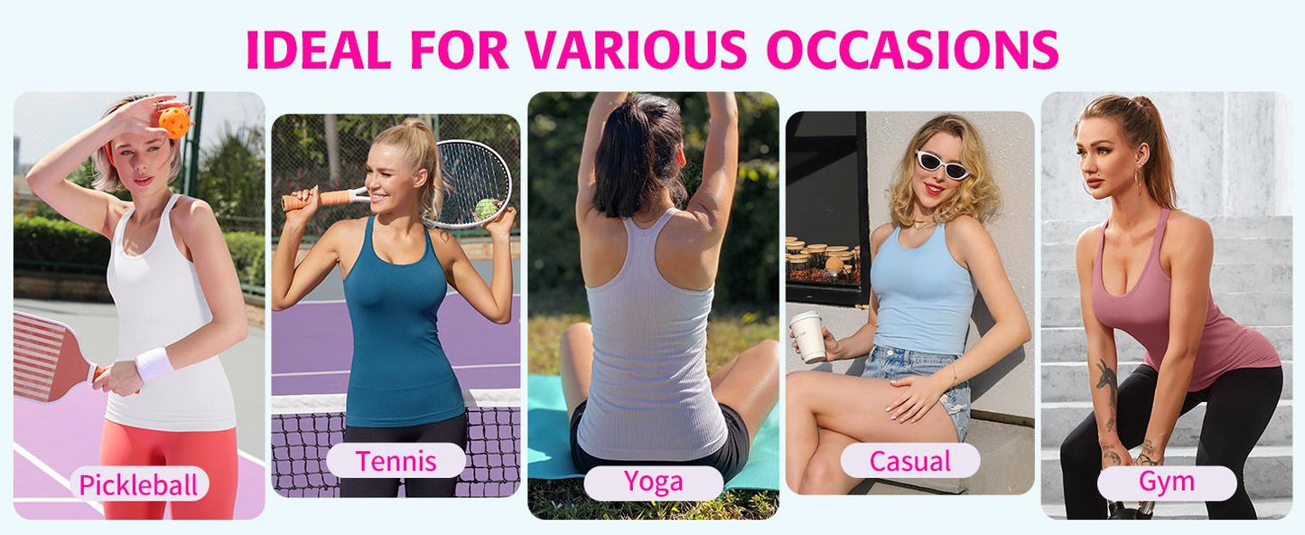 ✨Women’s Workout Tank Top with Built-In Bra👚