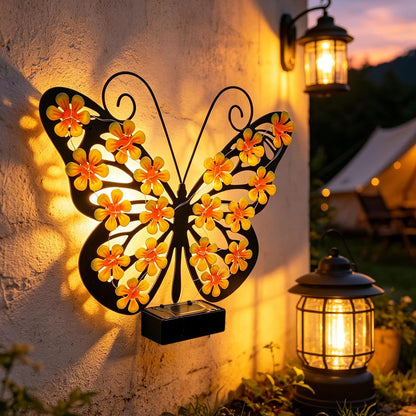 🎖️Solar Metal Art Wall Lights | Butterfly, Bee & Owl LED Decor