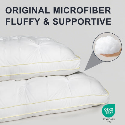 🎖️5-Star Hotel Plush Pillows: Fluffy Support, Zero Neck Pain
