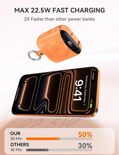 🎖️Portable Charger 10000mAh w/Built-in Cables & iWatch Charger