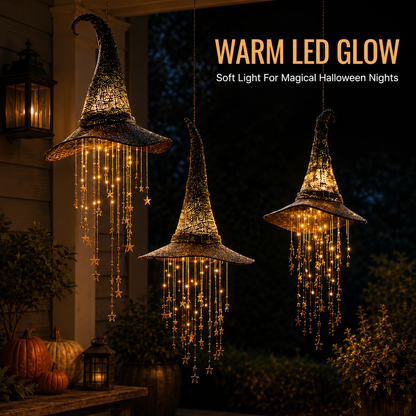✨Early Halloween Sale🔥Lighted Witch Hat Hanging Chime🧙