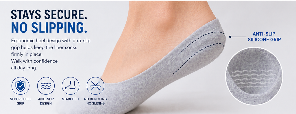 ✨Stop Foot Pain & Slipping – Invisible Anti-Slip Cushion Socks