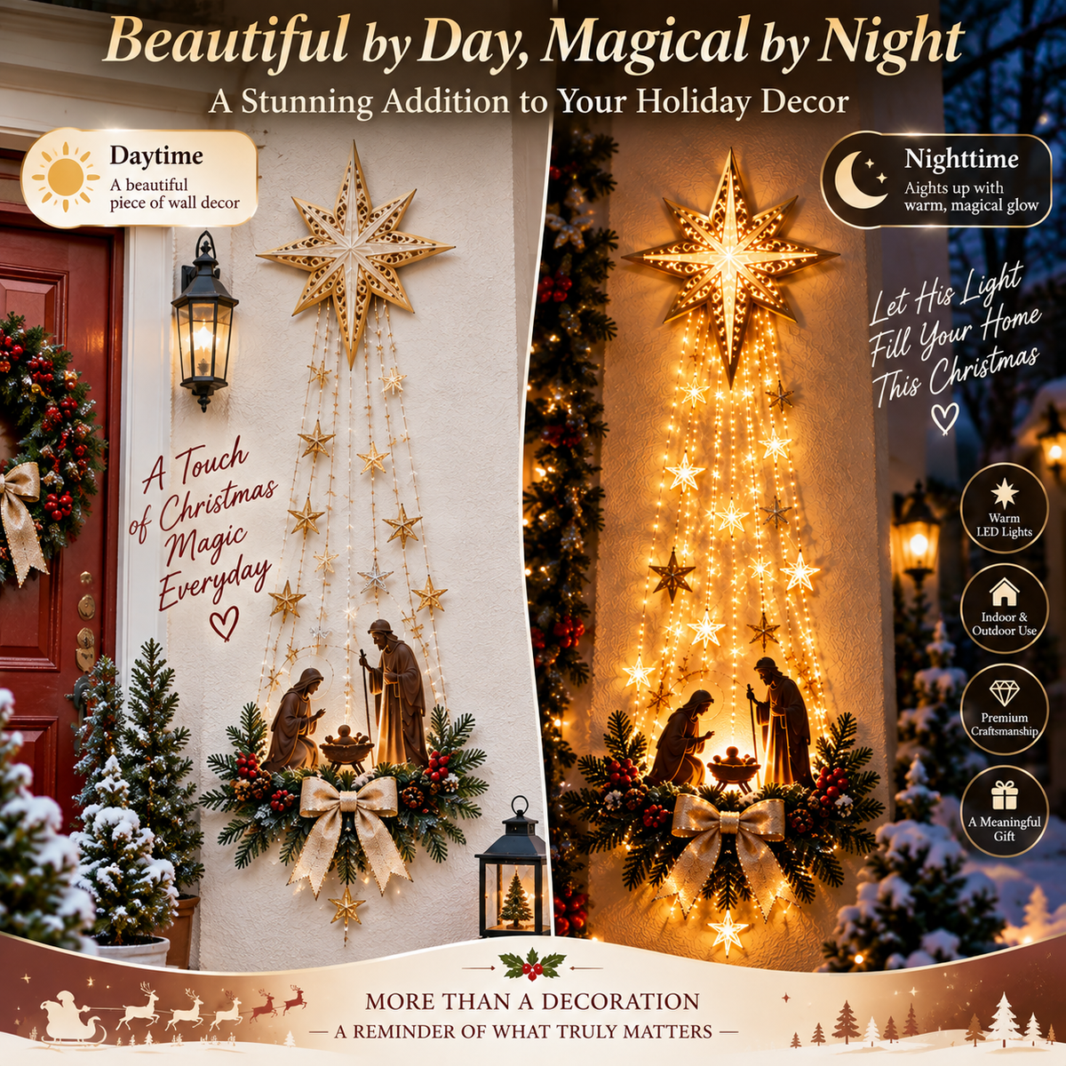 ✨✝️ Bethlehem Star of Faith – Lighted Nativity Wall Decor✨Buy 2 Free Shipping