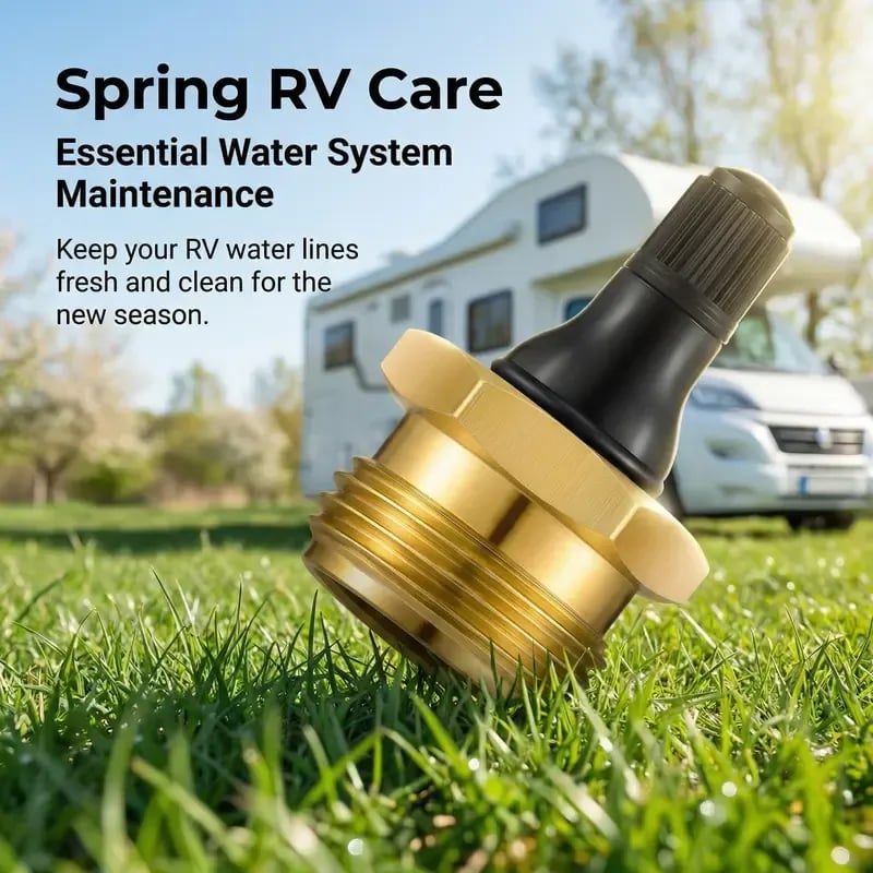 ✨2-Pcs Brass RV Blow Out Plugs with Drain Valve - Air Hose Friendly Home Care Supplies for Camping