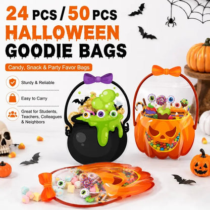 ✨20/40/60 Pcs Halloween Plastic Goodie Bags🎃