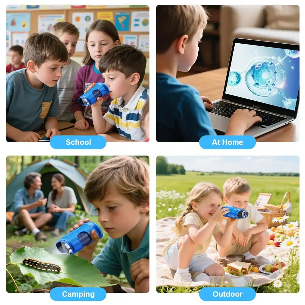 🔥【2026 Upgrade】1000X Handheld Microscope for Kids with 4K 2.0" Screen, Photo & Video Camera