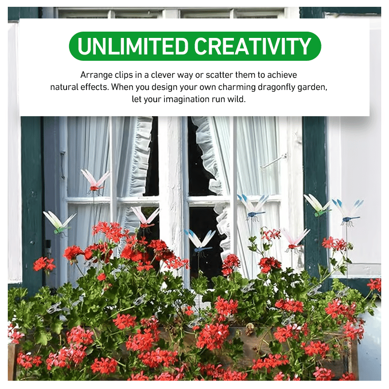 🎖️2026 Summer Hot Sale 49% OFF🔥24 Pack 3D Dragonfly Clips, Fake Dragonflies with Stakes