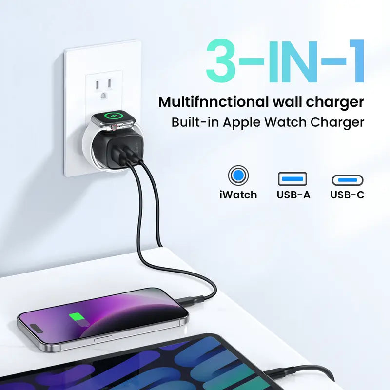 ✨3-in-1 Apple Watch & Fast Charging Wall Adapter