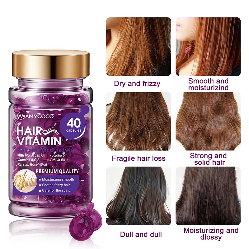 🔥Hair Vitamin Capsules Infused with Violet Vitamins & Argan Oil,40 Capsules💜