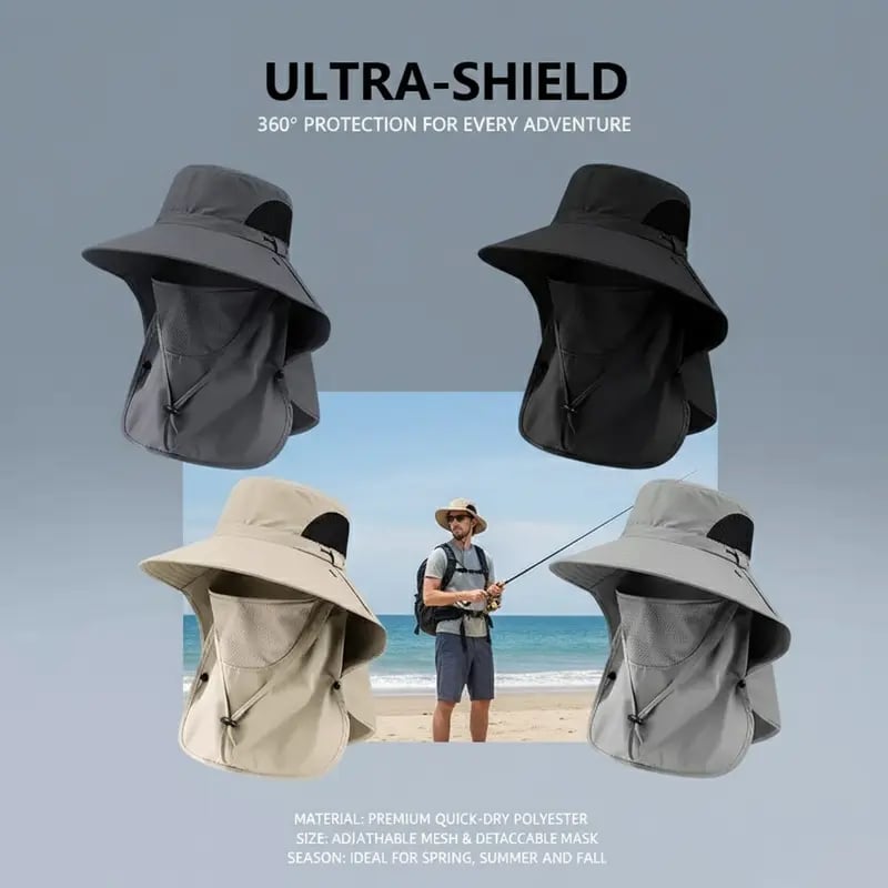✨ قبعة صياد للحماية من الشمس 360 درجة 🧢