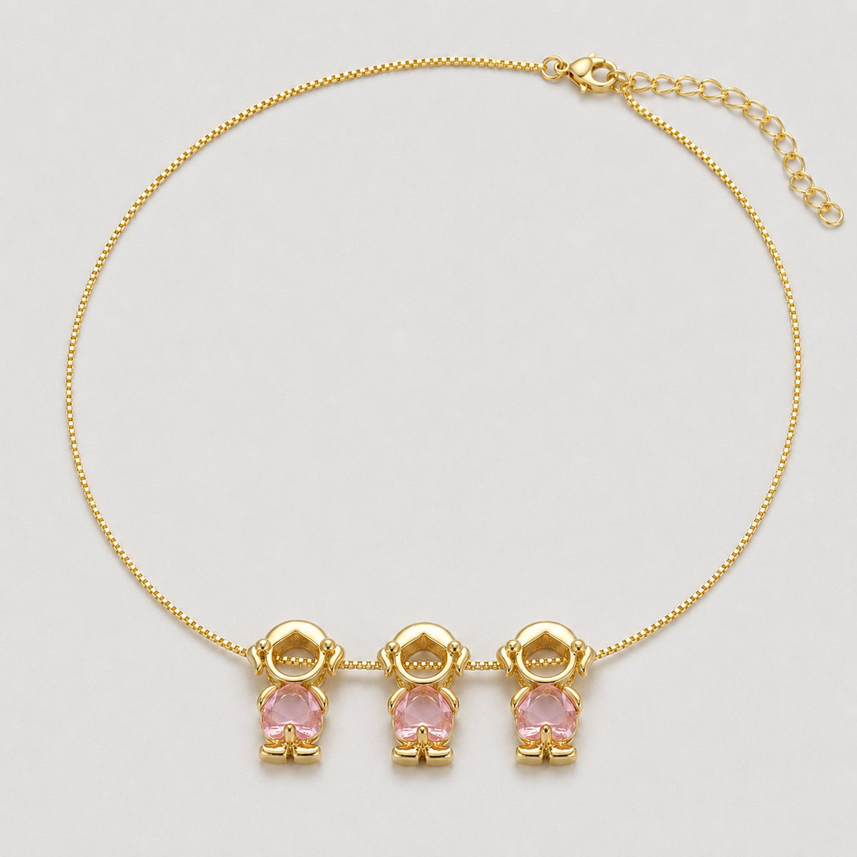 🔥Brass Custom Heart Birthstone Necklace With 1-6 Family Charms
