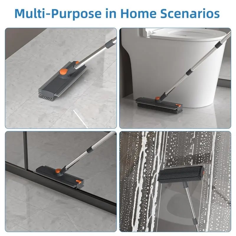 🔥3-in-1 Adjustable Floor Scrub Brush – 360° Rotating Cleaning Tool