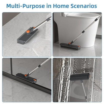 🔥3-in-1 Adjustable Floor Scrub Brush – 360° Rotating Cleaning Tool